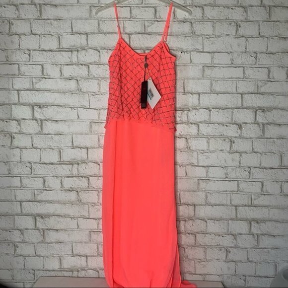 NWT Needle & Thread‎ Embellished Tiered Geo Maxi Dress Size 2 - Picture 4 of 8